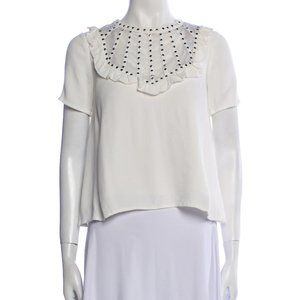 The Kooples crew neck short sleeve blouse